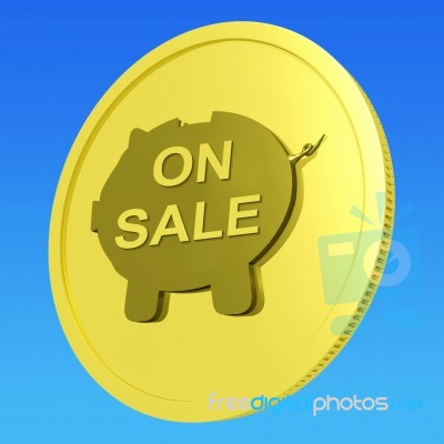 On Sale Coin Means Specials Promos And Cheap Products Stock Image