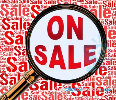 On Sale Indicates Offers Promotional 3d Rendering Stock Image