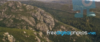 On Top Of Mount Roland In Tasmania During The Day Stock Photo