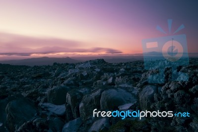 On Top Of Mount Wellington In Hobart, Tasmania During The Day Stock Photo