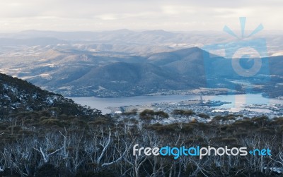 On Top Of Mount Wellington In Hobart, Tasmania During The Day Stock Photo