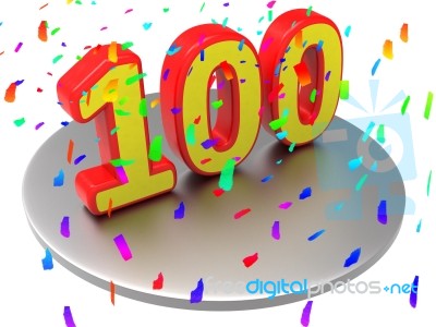 One Hundred Means Happy Anniversary And Annual Stock Image