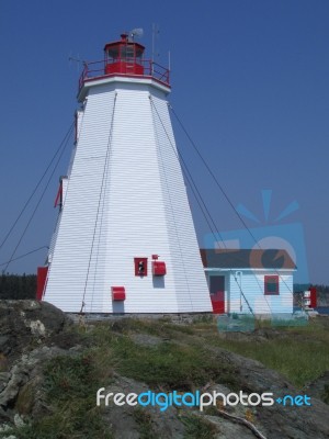 One Of Grand Manan's Lighthouse Stock Photo