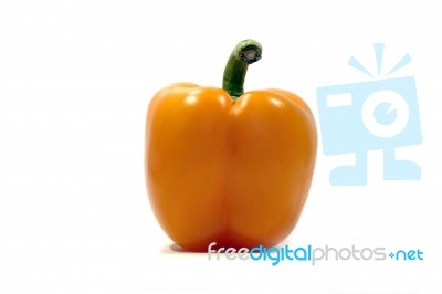 One Orange Bell Pepper Stock Photo