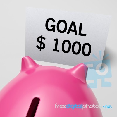 One Thousand Dollars, Usd Goal Showing Ambition Stock Image