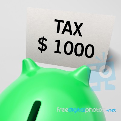 One Thousand Dollars, Usd Tax Showing Expensive Taxes Stock Image