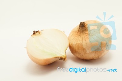 Onion Isolate On White Background Stock Photo