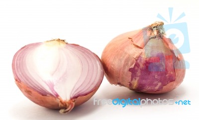 Onion Isolate On White Background Stock Photo