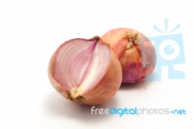 Onion Isolate On White Background Stock Photo