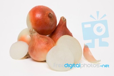 Onions Isolated On A White Background Stock Photo