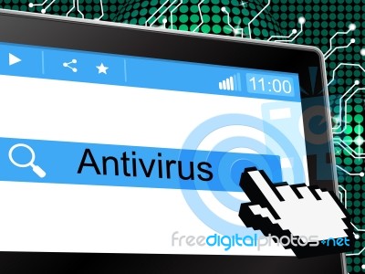 Online Antivirus Indicates World Wide Web And Firewall Stock Image