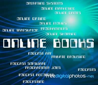 Online Books Represents World Wide Web And Internet Stock Image