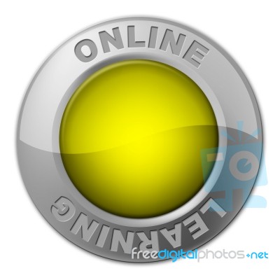 Online Button Represents World Wide Web And Knob Stock Image