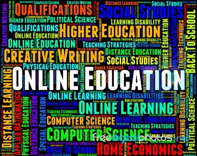 Online Education Indicates World Wide Web And College Stock Image