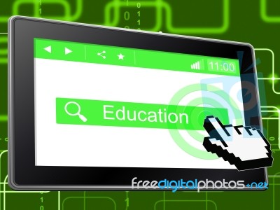 Online Education Indicates World Wide Web And Learning Stock Image