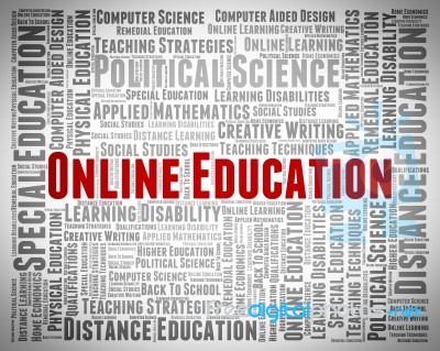 Online Education Representing World Wide Web And Website Stock Image