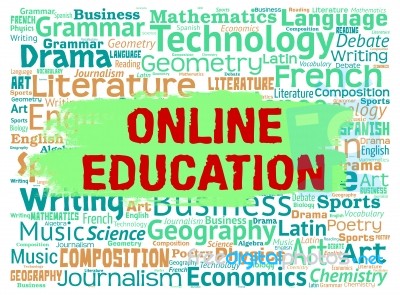 Online Education Represents Web Site And Educated Stock Image