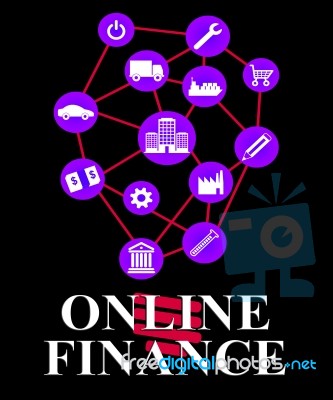 Online Finance Represents Internet Loans And Investment Stock Image