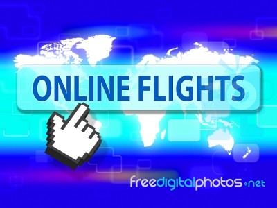 Online Flights Shows Web Site And Aeroplane Stock Image