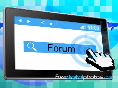 Online Forum Indicates World Wide Web And Chat Stock Image