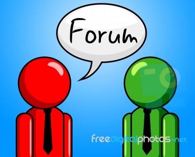 Online Forum Represents Social Media And Communication Stock Image