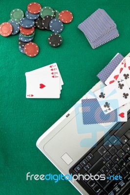 Online Gambling Still Life Stock Photo