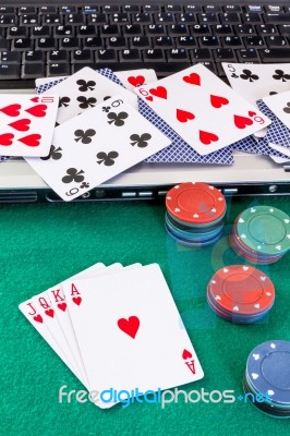 Online Gambling Still Life Stock Photo