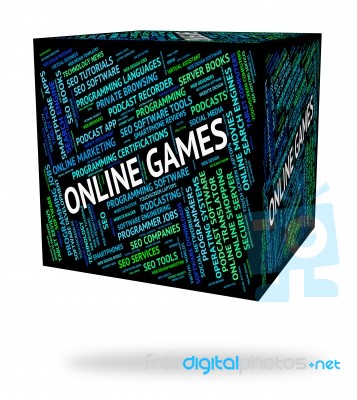 Online Games Meaning World Wide Web And Play Time Stock Image