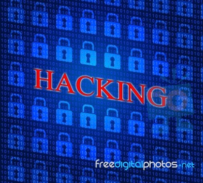 Online Hacking Indicates World Wide Web And Internet Stock Image