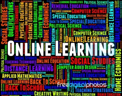 Online Learning Showing World Wide Web And Website Stock Image