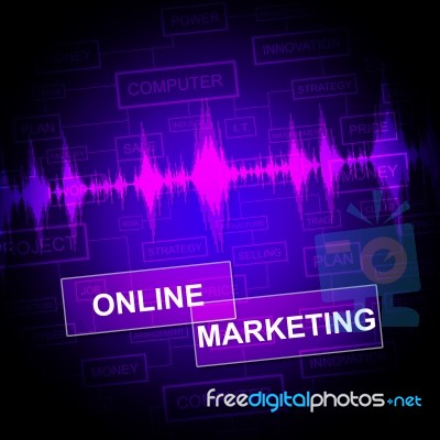 Online Marketing Indicates Emarketing Advertising And Www Stock Image