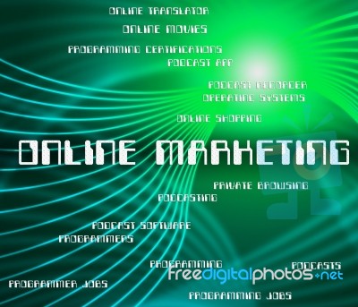 Online Marketing Represents World Wide Web And Advertising Stock Image