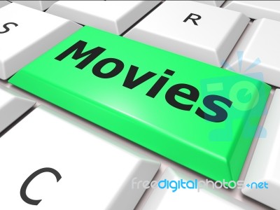 Online Movies Means World Wide Web And Film Stock Image