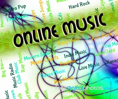 Online Music Indicates World Wide Web And Harmonies Stock Image