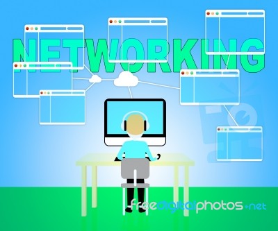 Online Networking Shows Global Connectivity And Communication Stock Image