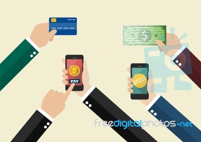 Online Payment And Cashless Society Concept Stock Image