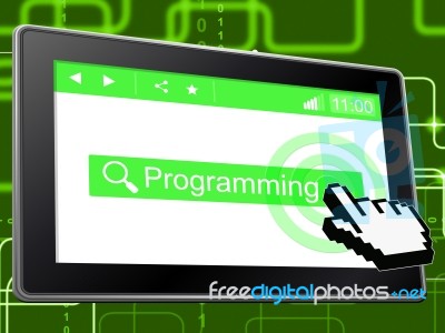 Online Programming Represents World Wide Web And Application Stock Image