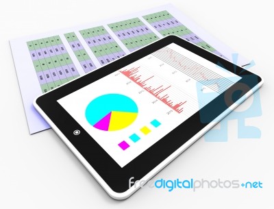 Online Reports Represents Business Graph And Analysis Stock Image