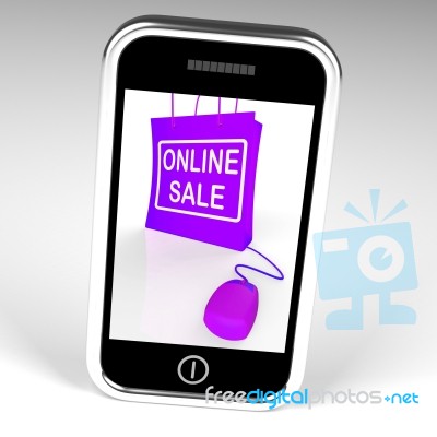 Online Sale Bag Displays Internet Sales And Discounts Stock Image