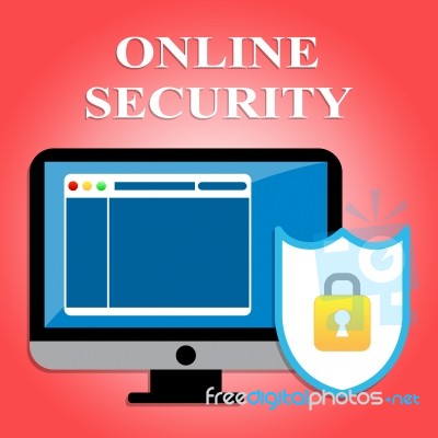 Online Security Shows Web Site And Communication Stock Image