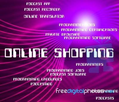 Online Shopping Represents World Wide Web And Commercial Stock Image