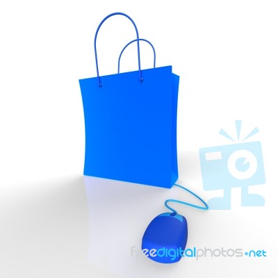 Online Shopping Shows Internet Purchases Stock Image