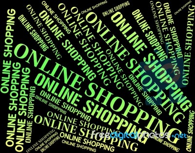 Online Shopping Shows World Wide Web And Commerce Stock Image