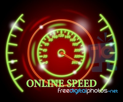 Online Speed Represents Fast Tachometer And Action Stock Image