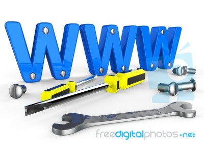 Online Tools Means World Wide Web And Apparatus Stock Image