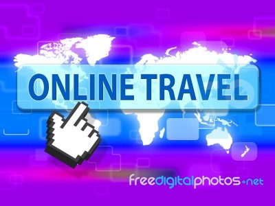 Online Travel Indicates Web Site And Break Stock Image