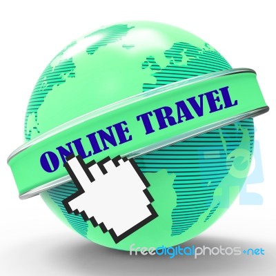 Online Travel Represents Web Site And Holiday 3d Rendering Stock Image