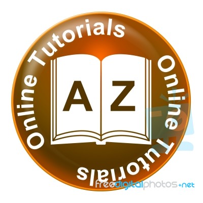 Online Tutorials Indicates Web Site And Educated Stock Image