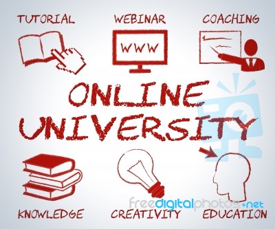 Online University Represents Web Site And College Stock Image