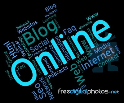 Online Word Shows World Wide Web And Net Stock Image